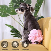 Washable Female Dog Diapers, Durable Pet Skirt for Dog Dress - Small / Black Pink Blue - image 2