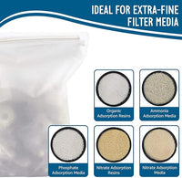 Media Bags for Aquarium - Extra Fine Mesh Bag - 10 PCS Fine Mesh Reusable Nylon Net Filter Bags with Plastic Zipper for Extra Fine Resins Filter, 7.9 x 5.5 Inch