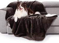Waterproof Blanket for Bed Couch, Sherpa Fleece Throw, 50x60 – Essentials for Dogs - 60x80 inches / Dark Brown