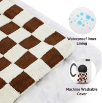 LE SURE Cute Aesthetic Dog Bed for Crate - 35.0"L x 22.0"W x 4.0"Th / Brown Checks - image 3