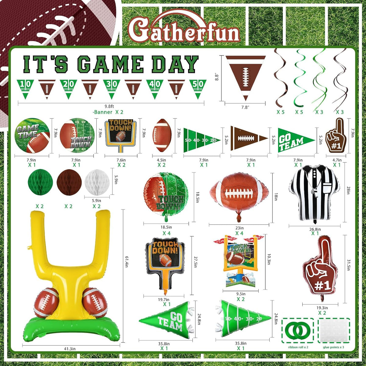 Football Party Supplies Kit - B 1set - image 2