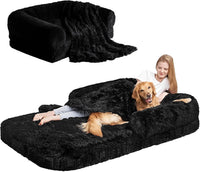 EHEYCIGA Orthopedic Foldable Human Dog Bed, 72x44x11 - 72x44x11(Folded 44x36) / Black