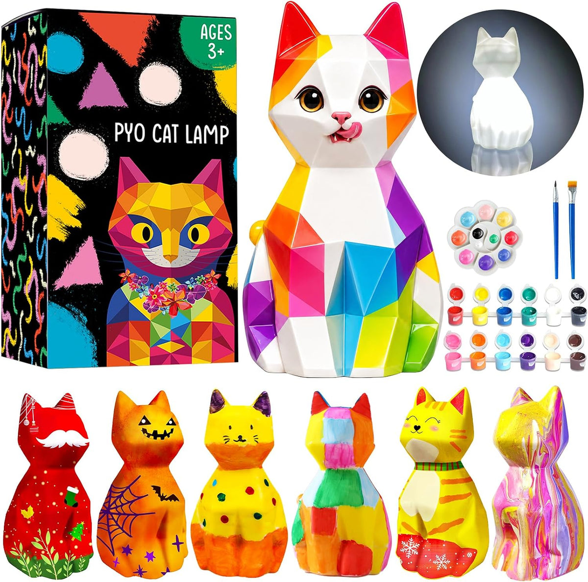 FUNZBO 4.3in Paint Your Own Dinosaur Lamp Kit - Cat
