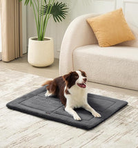 Made4Pets Dog Crate Pad Bed for Large Dogs, Washable & Reversible, Anti-Slip Kennel Mat for Cozy Sleeping, Soft Fluffy Dog Bed for Indoor & Outdoor Use, 44"x32", Dark Gray