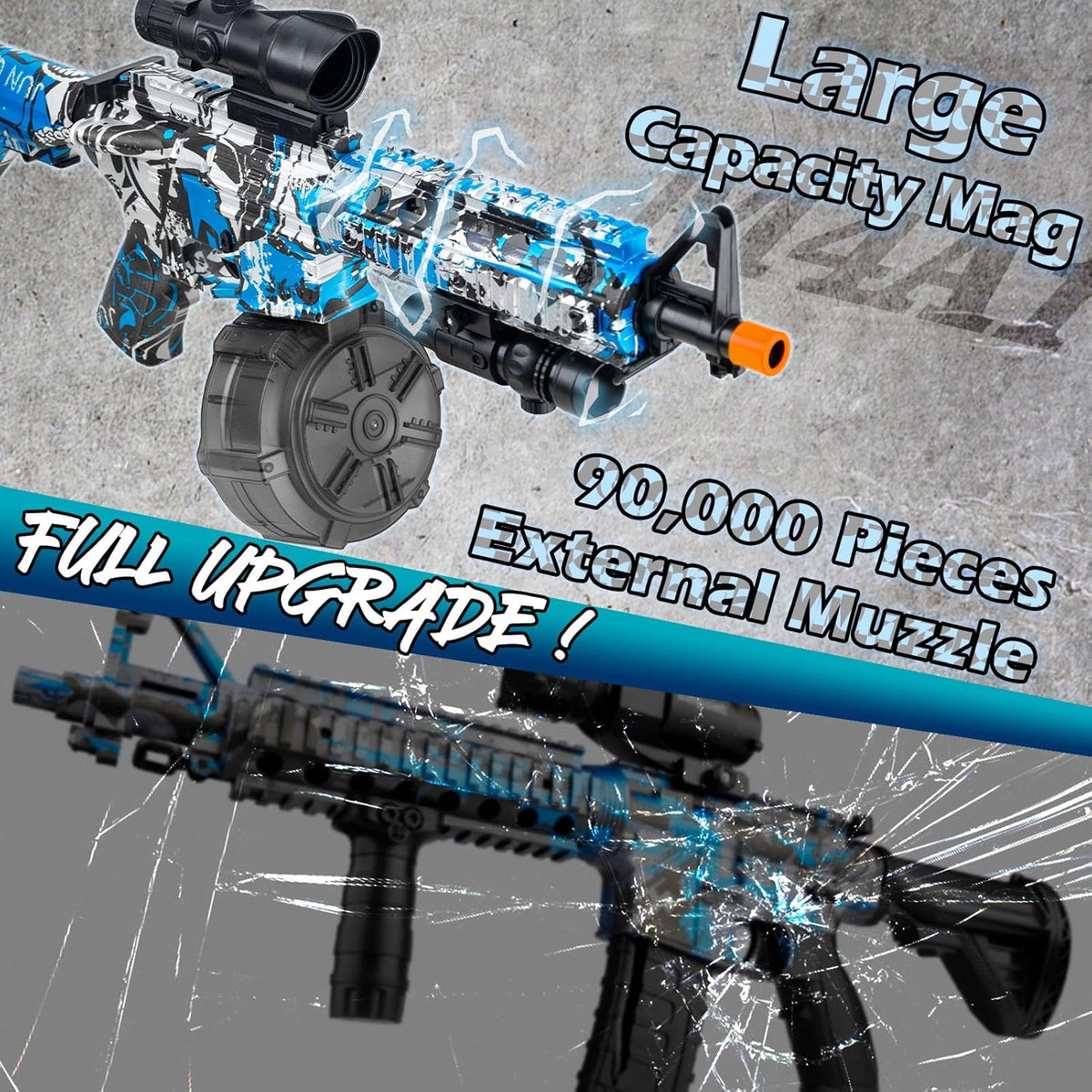 Large Electric Gel Splat Blaster, Automatic and Manual with 60 - Multicolored - image 4