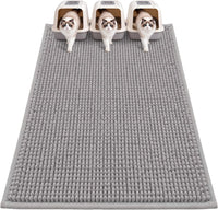 Pieviev Soft Chenille Cat Litter Box Mat, Ultra Absorbent - Grey / XXL-48''X36''