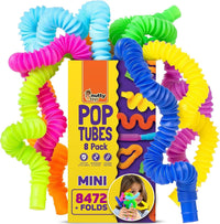 Nutty Toys Pop Tubes, Large 8-Pack Sensory Toys - Small / 8