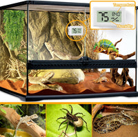 2 PCS Rectangle Reptile Thermometer and Humidity Gauge for Bearded - White Rectangle - image 2