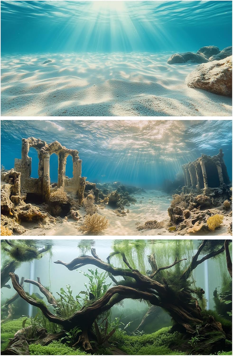 3 PCS Aquarium Background - 48x24 Inch