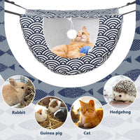 Unittype 2 Pieces Cat Cage Hammock Hanging Pet Bed, 2 Styles - Fish / 2 - image 4