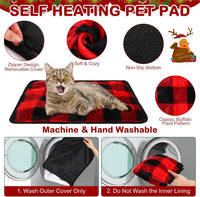 4 Pack Self Heating Cat Pad Self Warming Dog Mat, Heart - Buffalo Plaid / 16 x 20 Inches - image 3