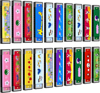 Wholelovein kids harmonicas, 20 colorful double row harmonicas with cartoon animal prints