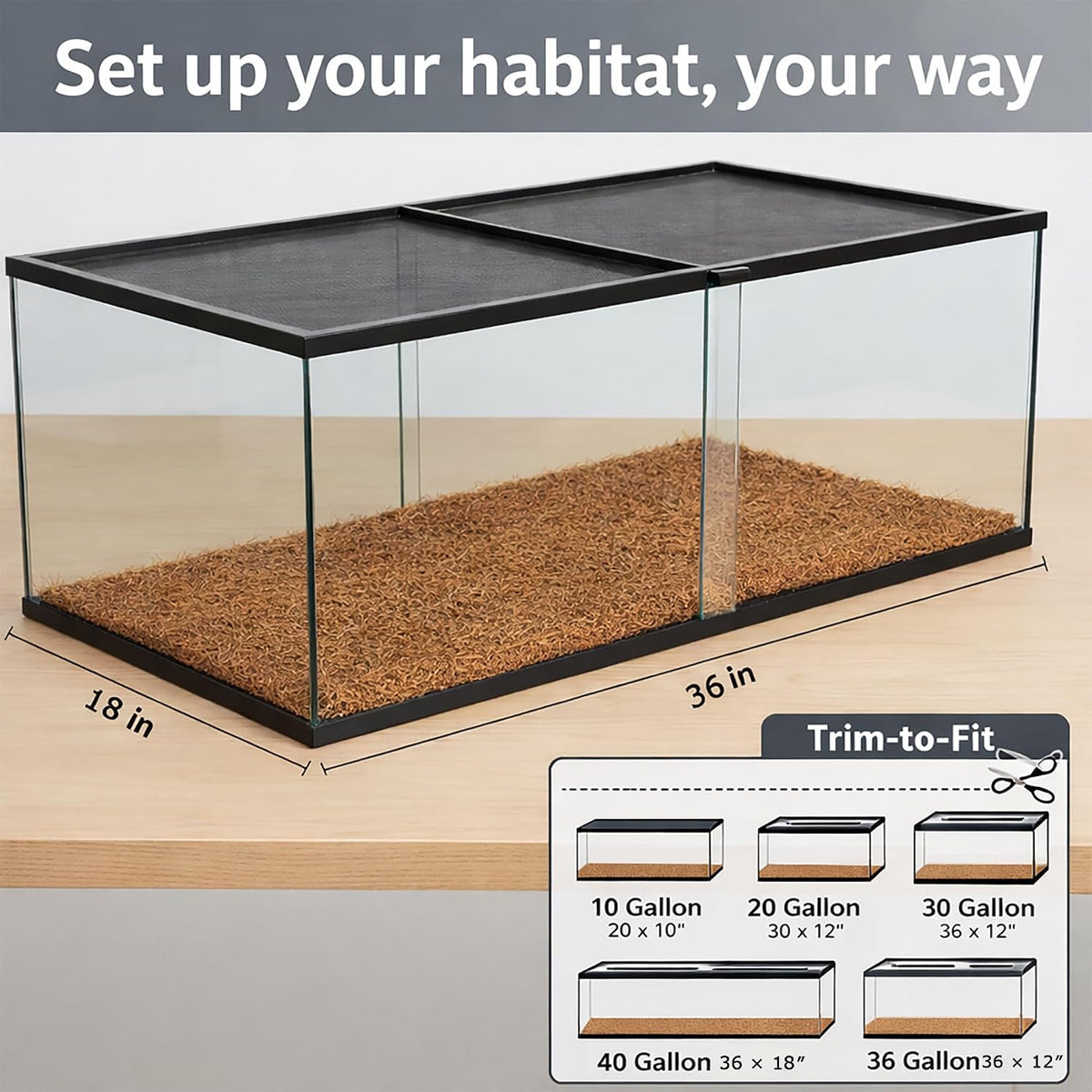 Reptile Carpet, Reptile Mat, Bearded Dragon - 1 PCS / Brown 18"×36" - image 2