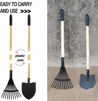 POMIKU 8 piece kids gardening tools set with rake, shovel, spade, hoe and broom - view 12