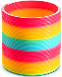 6 Inch Jumbo Rainbow Spring Coil Toy for Kids Neon Plastic Spring Toy – Fun for Kids & Family