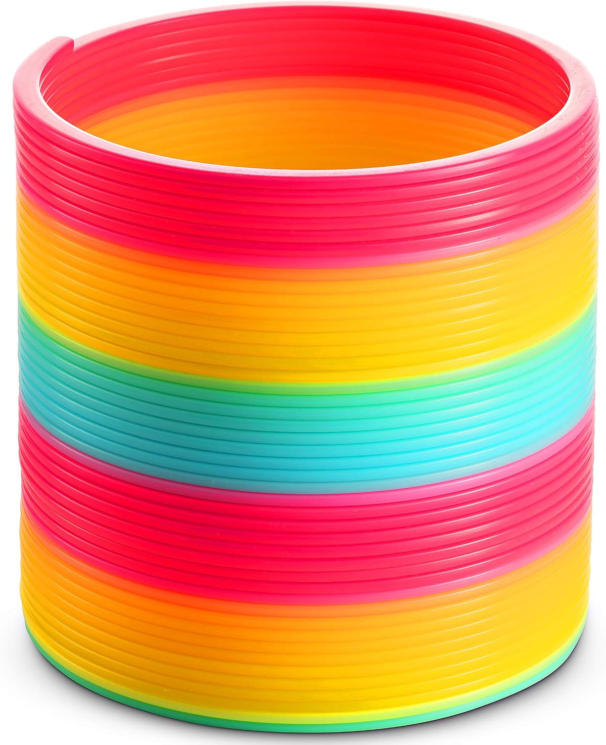 6 Inch Jumbo Rainbow Spring Coil Toy for Kids Neon Plastic Spring Toy – Fun for Kids & Family