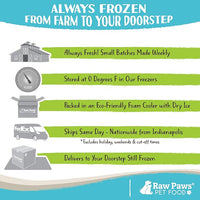 Raw Paws Signature Blend Pet Food for Dogs & Cats - Beef Recipe, 1-lb Rolls (10 Pack) - Fresh Pet Food Made in USA, Grass-Fed Beef Log, Natural Dog Food Rolls, Raw Frozen Dog Food & Cat Food