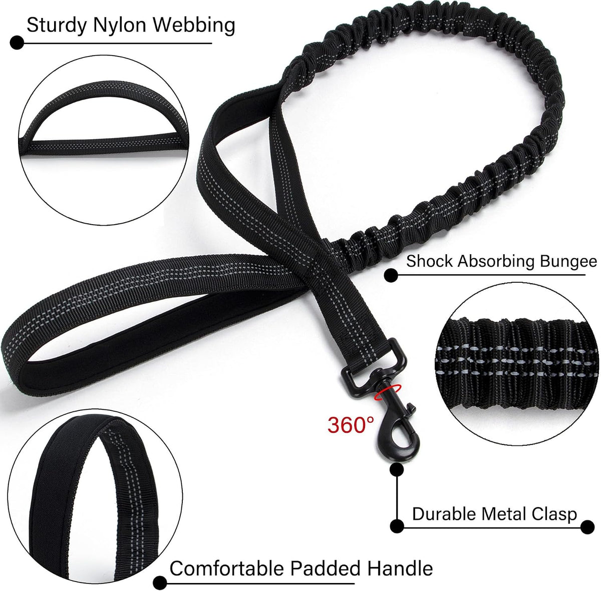 Tactical Dog Collar, Adjustable Military Training Nylon Pet Collar, Black L – Essentials for Dogs - Black Set / XXLarge :Width 1.5",Neck 24-29" - image 4
