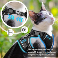 Cat Harness and Leash Set, Adjustable Cat Vest Harnesses – Essentials for Cats - Black / X-Small - image 2