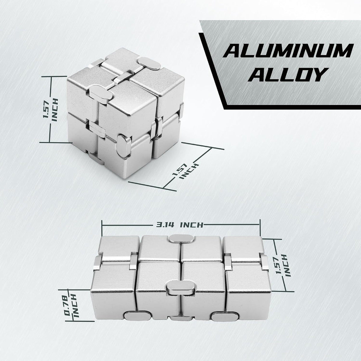 DOLASEV silver metal infinity cube fidget toy made of zinc alloy - view 17