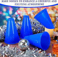 Woanger white plastic cheer megaphones, 12 pack - view 19