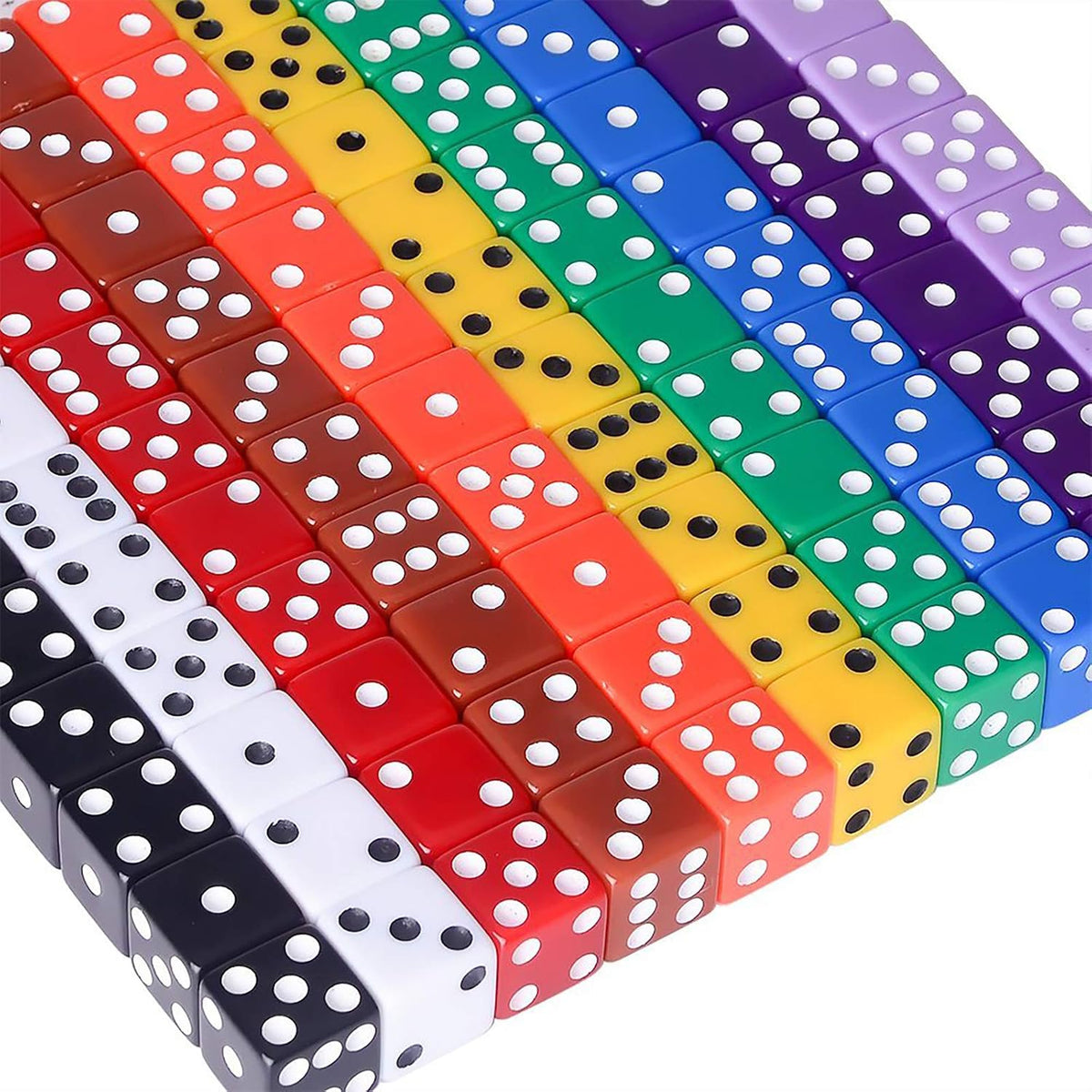 AUSTOR 100 Pcs 6 Sided Game Dice Set - Square, Plain - image 2