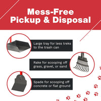 Pooper Scooper for Dogs, Heavy Duty Long Handle Rake - 3 Piece Set - X Large - image 3