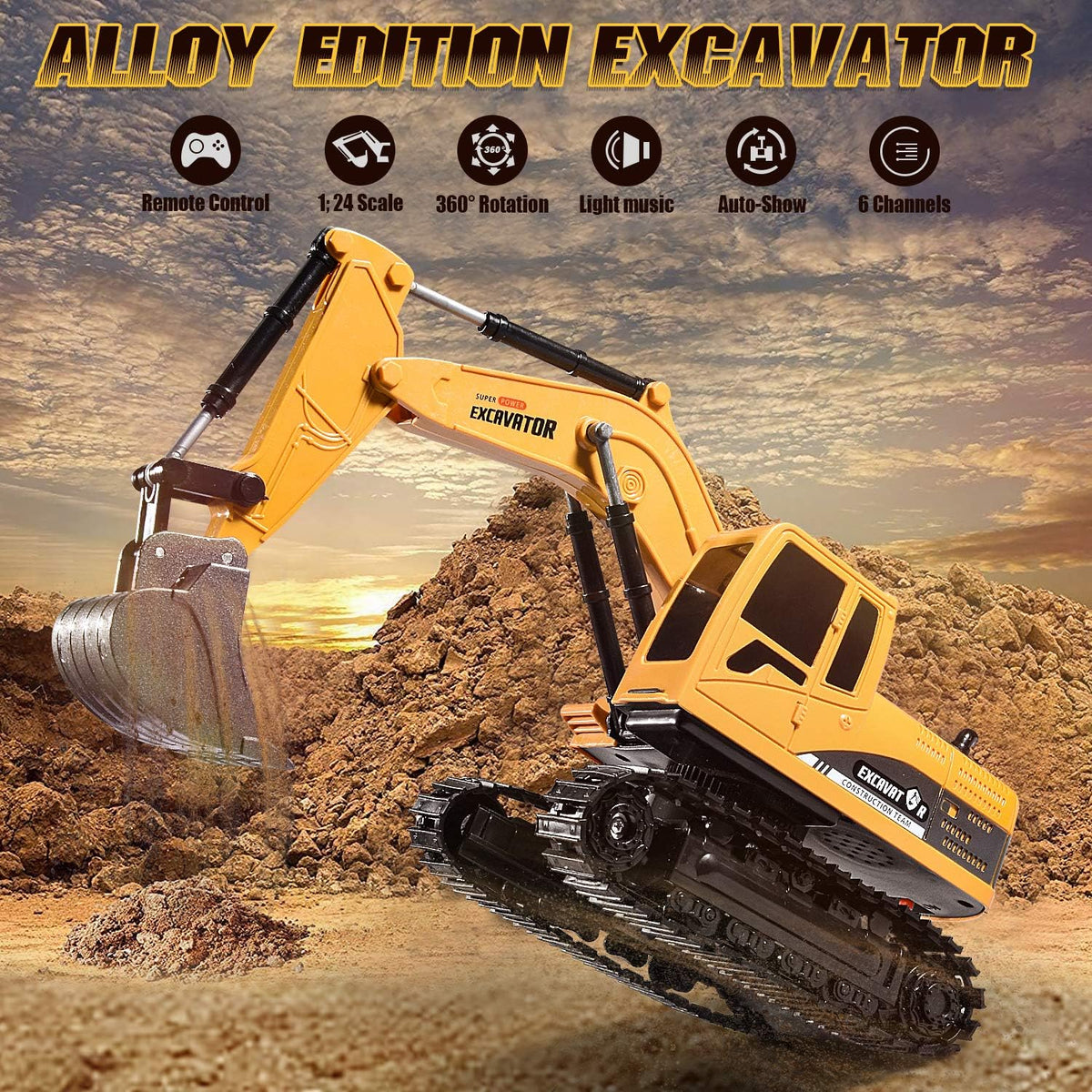 Remote Control Excavator, Beach Excavator Sand Toy Gift for Boys Age 3-7 – Fun for Kids & Family - image 2
