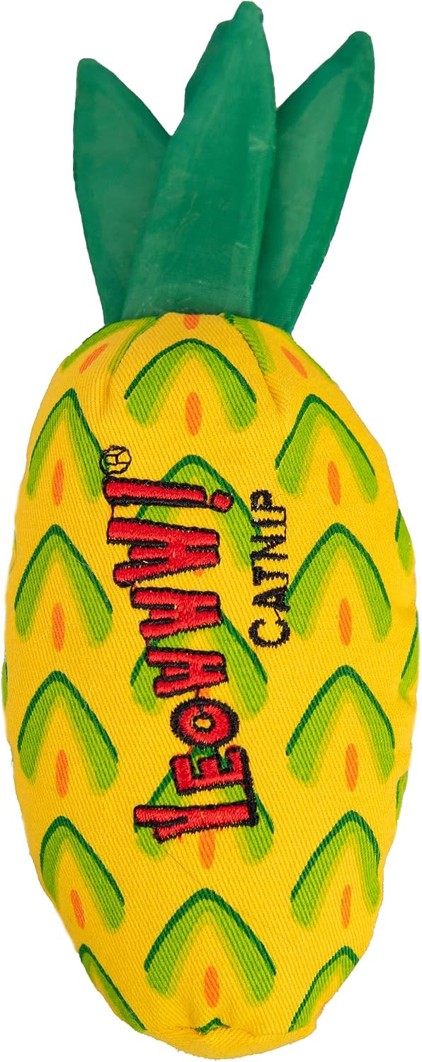 YEOWWW! Pineapple Catnip Toy for Cats, Yellow, 7"
