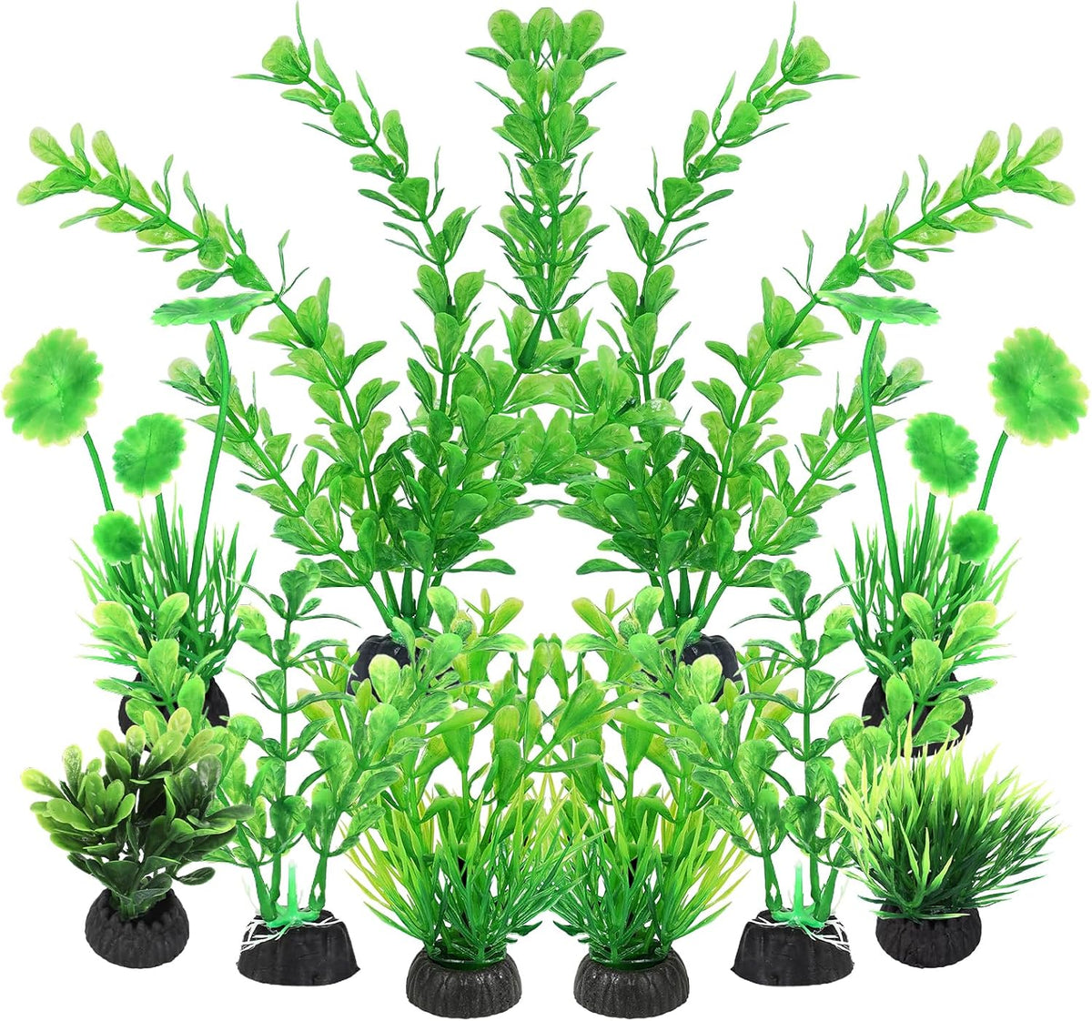 AQUANEAT Artificial Fish Tank Plants - Green
