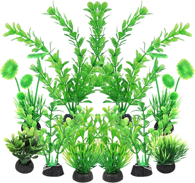 AQUANEAT Artificial Fish Tank Plants - Green