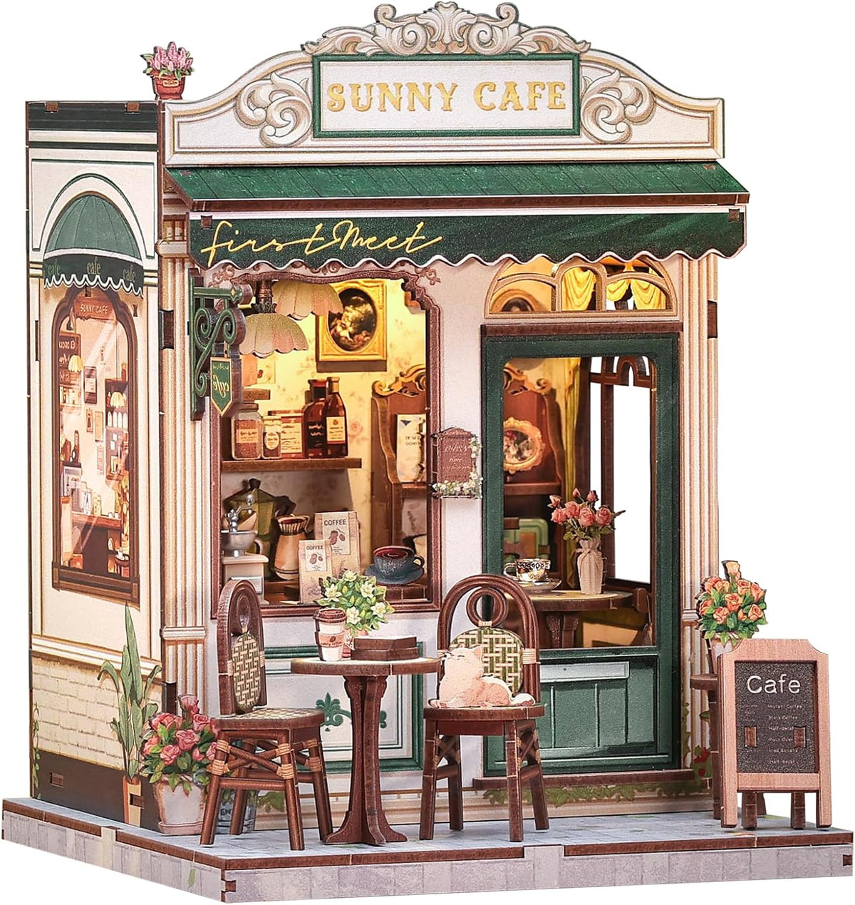 Cutefun Book Nook Kit, Bach Strings Musical Instrument Store - Sunny Cafe