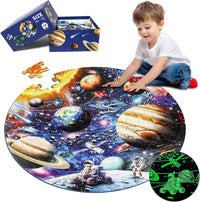 DIGOBAY glow in the dark solar system floor puzzle with planets, astronauts and space probe - view 2