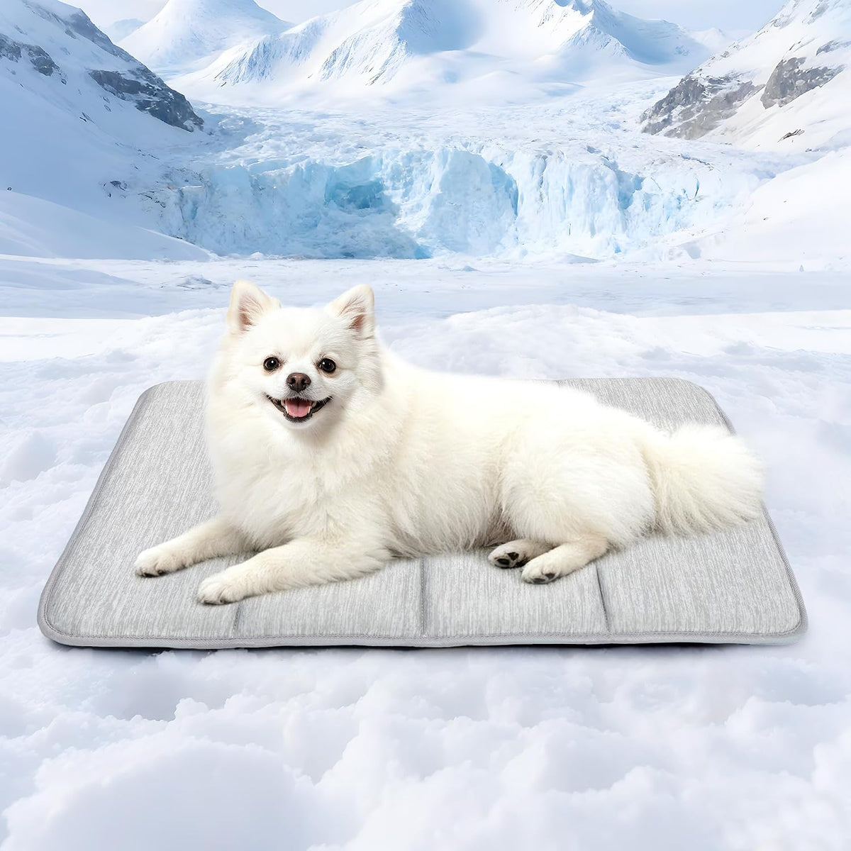 Dog Cooling Mat for Large Dogs, 35"x23" Memory Foam Pet Pad – Essentials for Dogs - Grey / 24"L x18"W x 0.8"H