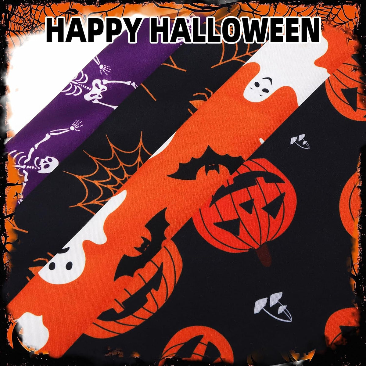 PUPTECK Dog Cooling Bandanas 4pcs Outfit - Purple/Black/Orange / X-Large (29"x20"x20") - image 4