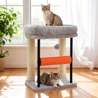 Hey-brother Cat Tree, Sturdy Tower with Sisal-Wrapped Columns - 18.9 inches / Light Gray