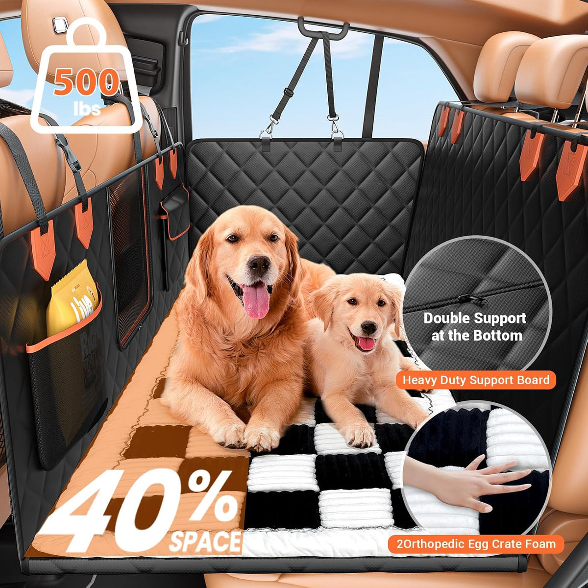 IJVAE Dog Seat Cover for Back Seat - White / For Car/SUV/Small Truck - image 2