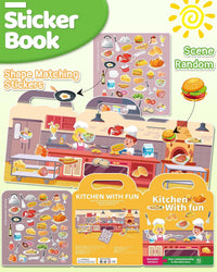 Benresive Reusable Sticker Book, Travel Stickers for Kids - Kitchen - image 2