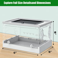 Folding Reptile Travel Terrarium Tank 17" × 12" × 10" – Essentials for Reptiles And Amphibians - 17" x 12" x 10" - image 3