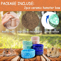 2 Pcs Hamster Food Bowl Guinea Pig Ceramic Water Bowl Small Animal - Navy / 2Pcs:S - image 3