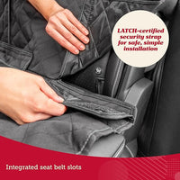 Lusso Gear Dog Car Seat Cover for Back Seat - 100% Waterproof - Full Protection from Mud, Scratches, Shedding - Non-Slip Rear Seat Protector for Dogs - Secure Fit for Car, Truck, SUV (Black)