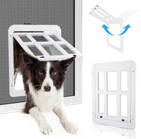 Dog Door for Screen Door, Cat Door Screen Small Dog Door Insert for Sliding Door Easy Install - 11.2" x 14.4" White Large