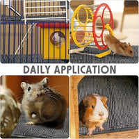 Amylove 4 Pcs Guinea Pig Cage Liner Guinea Pig Bedding Washable Fleece Pee Pads Reusable Small Animals Training Mat Small Animal Sleeping Bed for Bunny Hamster(Dark Gray,47 x 24 Inch)