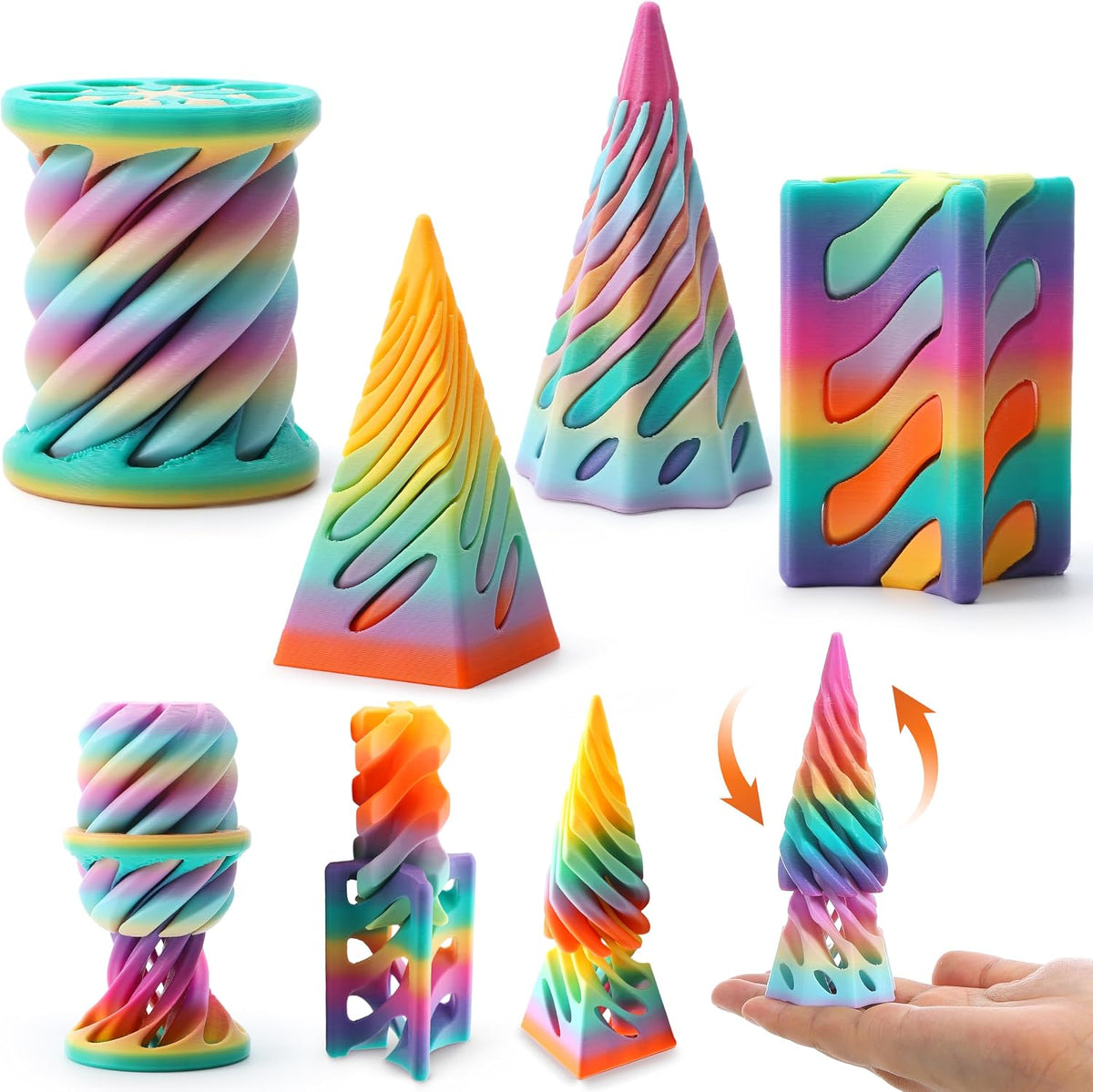 JOYIN 4 Pack Impossible Cone Fidget Toys - Macaron Color