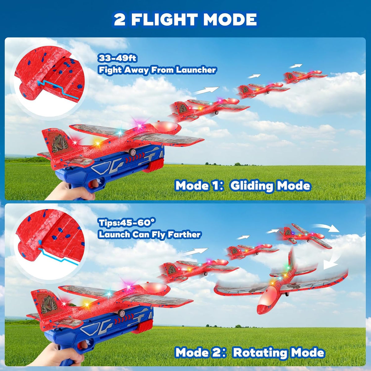 Aiencsai Airplane Launcher Toy - Red&yellow&green - image 2