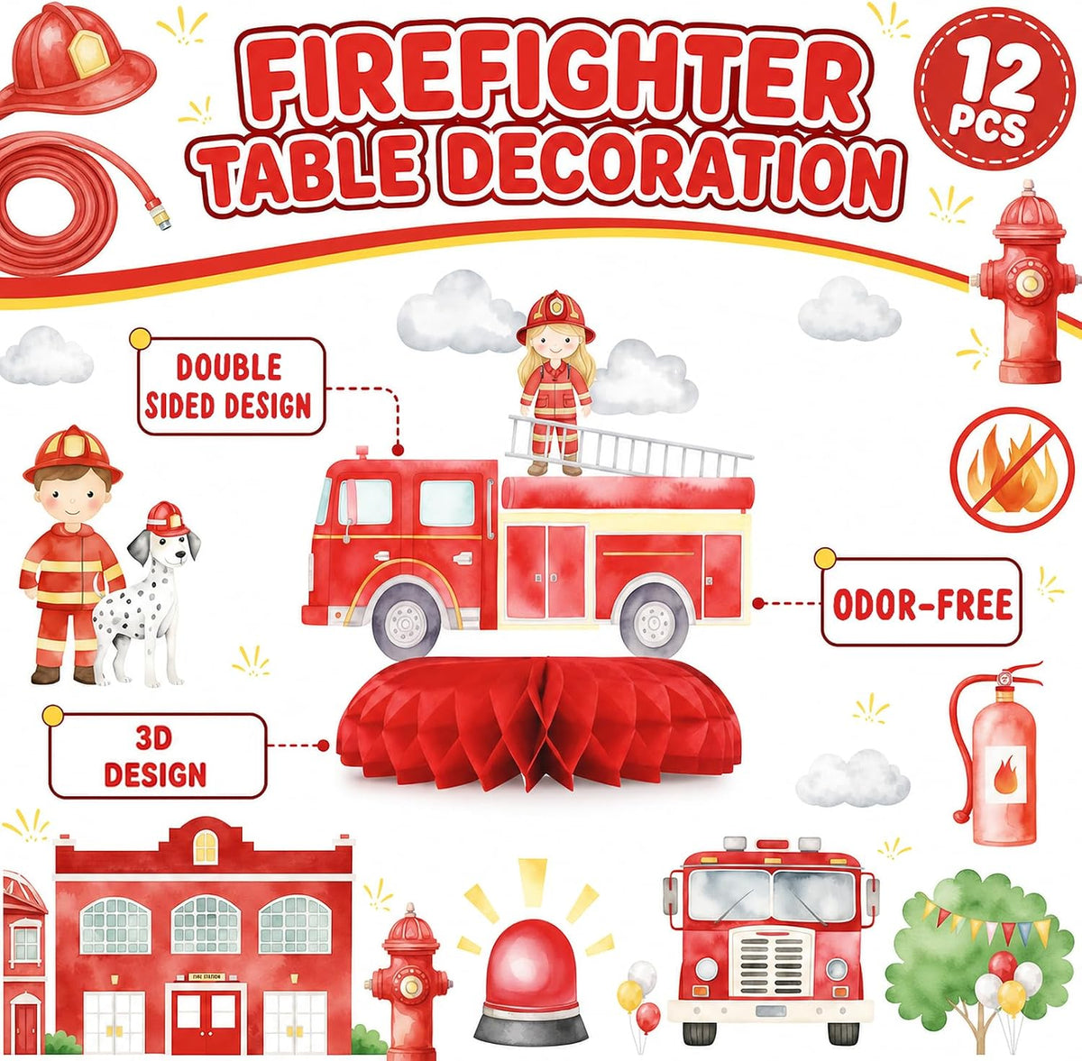 HaPiBiDesign transportation party decorations, 10 honeycomb table centerpieces - view 26