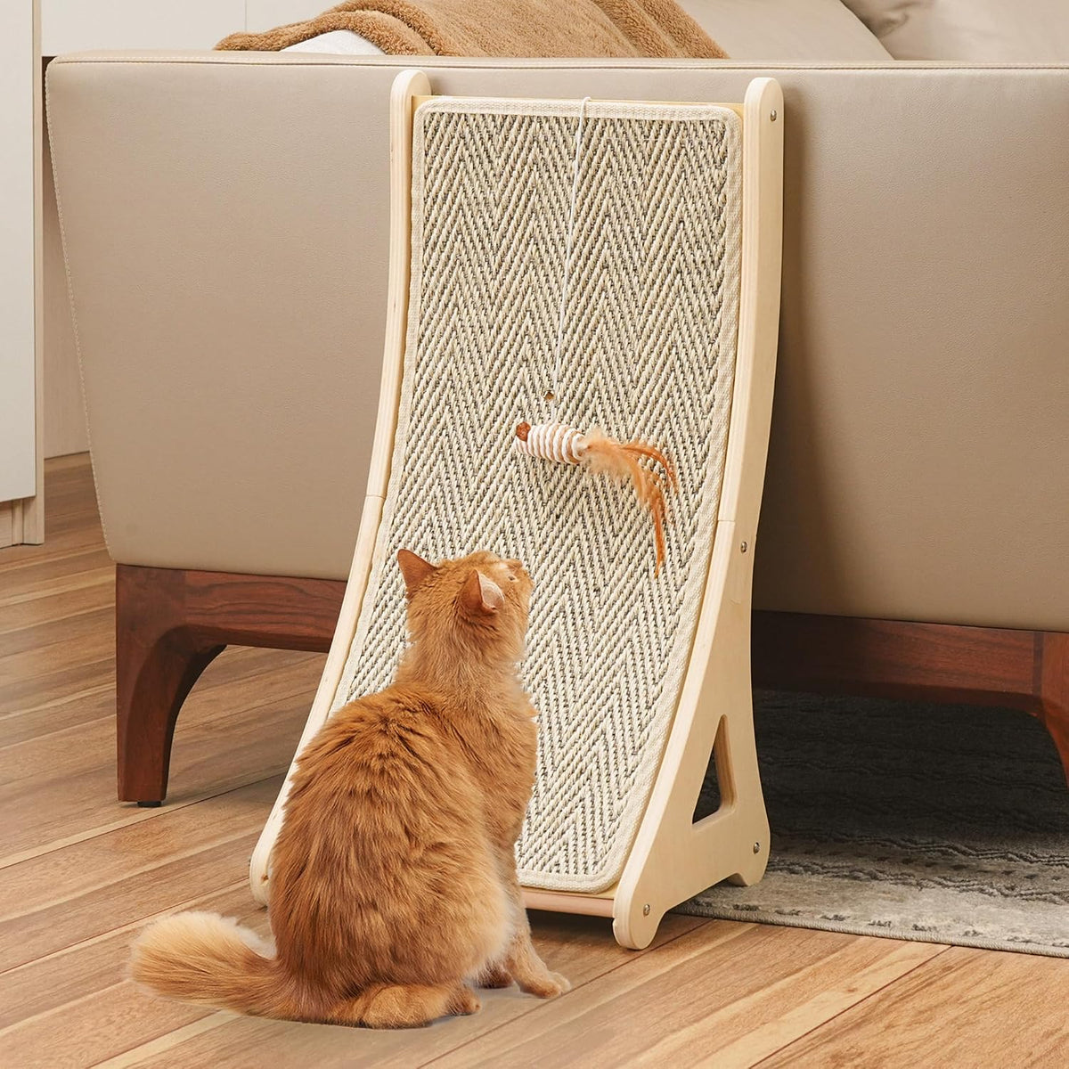PETKARAY Couch Corner Cat Scratcher - Chevron / Curved