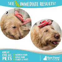 Raw Paws Grooming Brush, 1 ct - Hand-Held Rubber Tipped Pin Brush for Dogs & Cats - Deshedding Dogs with Short Hair & Long Hair - Dog Grooming