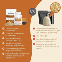 Real Mushrooms Capsules Supplements - Organic Cordyceps Mushroom Powder in Capsules - Energy and Performance Mushrooms with Verified Beta Glucans - Vegan, Non-GMO, 300 Capsules