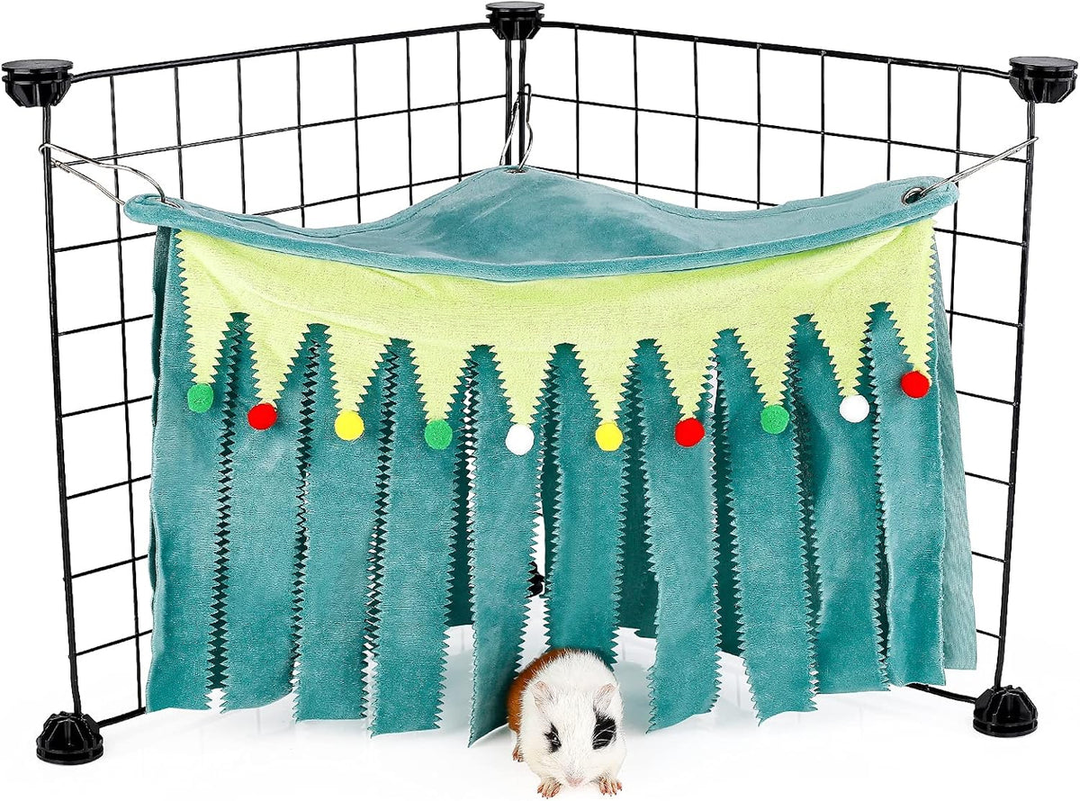 Guinea Pig Hideout, Guinea Pig Corner Hideout - Green / 17.3"L x 9.2"W x 10.2"Th